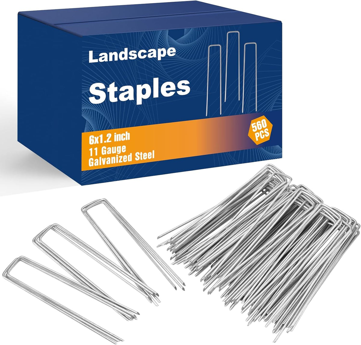 75 Pack Landscape Staples 4 Inch, 12 Gauge Garden Stakes