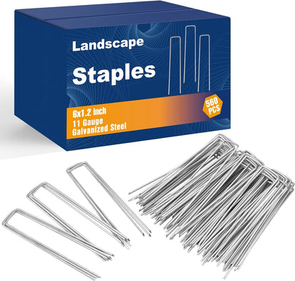 75 Pack Landscape Staples 4 Inch, 12 Gauge Garden Stakes