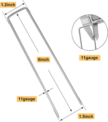 75 Pack Landscape Staples 4 Inch, 12 Gauge Garden Stakes