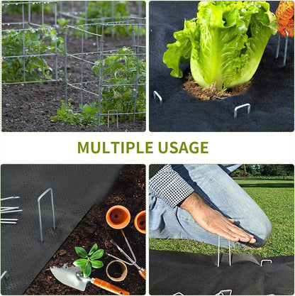 75 Pack Landscape Staples 4 Inch, 12 Gauge Garden Stakes