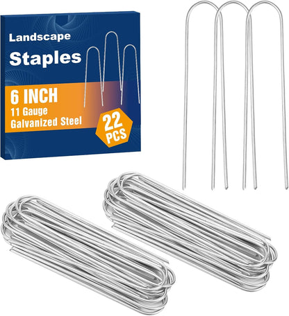 75 Pack Landscape Staples 4 Inch, 12 Gauge Garden Stakes