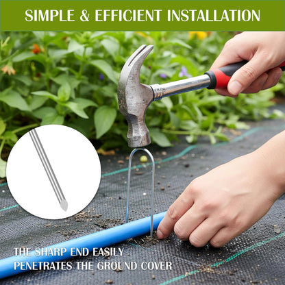 75 Pack Landscape Staples 4 Inch, 12 Gauge Garden Stakes