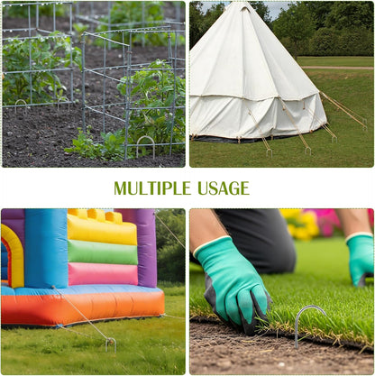 75 Pack Landscape Staples 4 Inch, 12 Gauge Garden Stakes