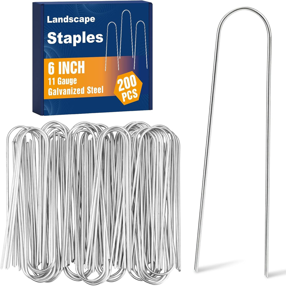 75 Pack Landscape Staples 4 Inch, 12 Gauge Garden Stakes