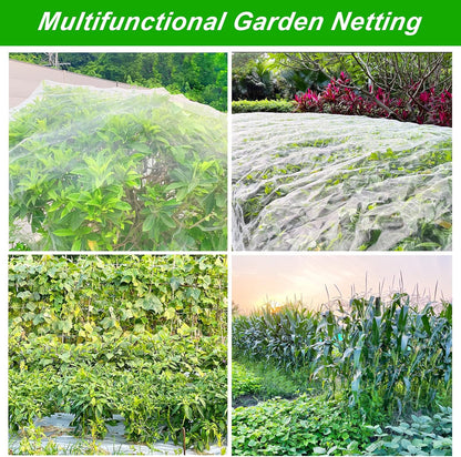 Garden Netting, 2 Pack 10X39.3FT Ultra Fine Insect Netting for Vegetable Flowers Fruits, Garden Mesh Plant Cover Row Cover Barrier Protection Net for Birds, Garden Netting for Raised Beds