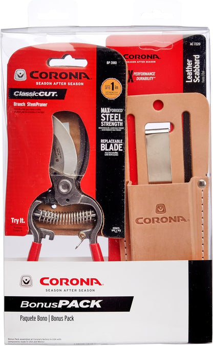 Corona Clipper SP9934 3/4-Inch Bypass Pruning Shears with Bonus Leather Scabbard