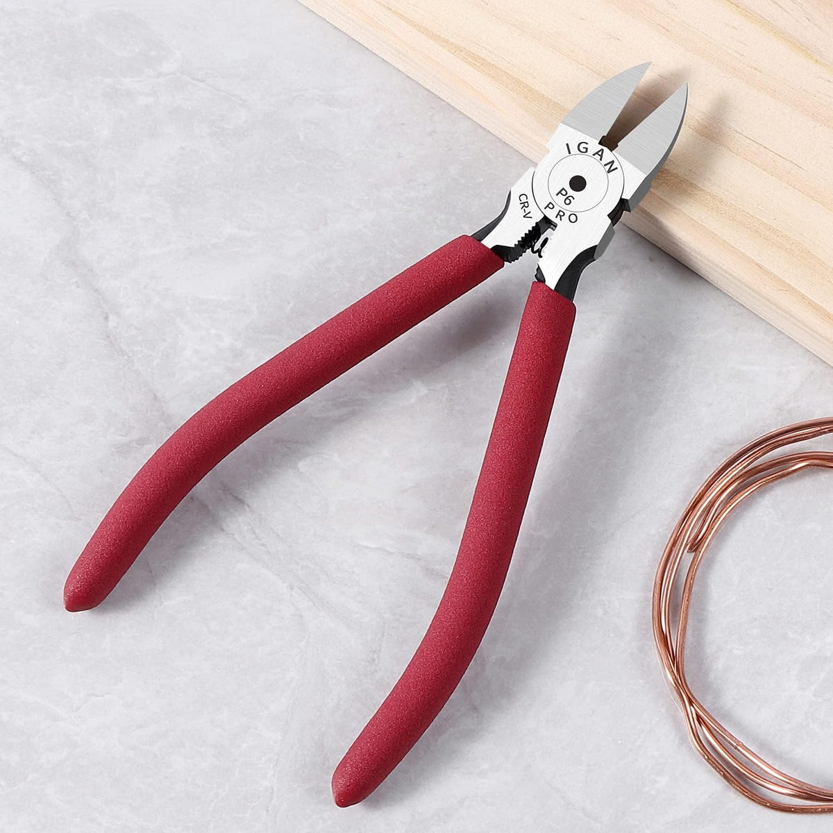 P6 6-inch Ultra Sharp & Powerful Side Cutter Clippers with Longer Flush Cutting Edge, Ideal Wire Snips for Crafting, Floral, Electrical & Any Clean Cut Needs