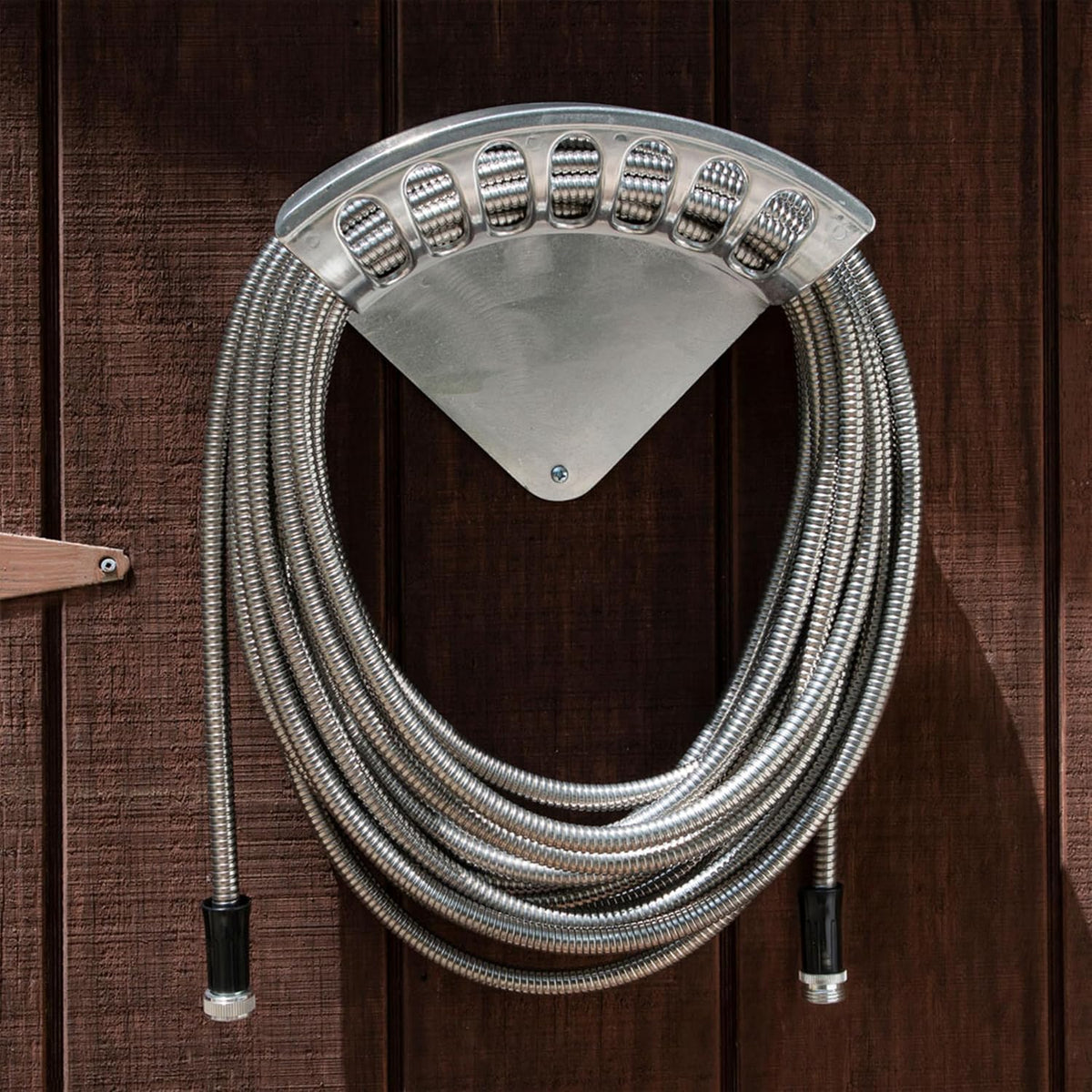 Garden Water Hose Holder for 200ft 1/2" Hosing, Silver