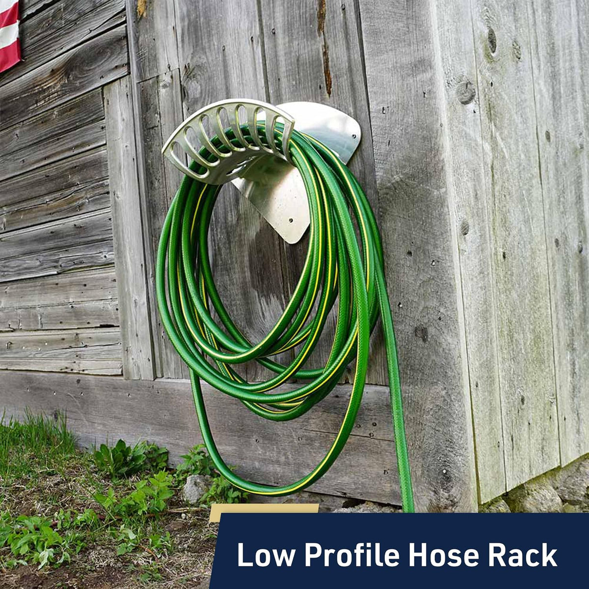 Garden Water Hose Holder for 200ft 1/2" Hosing, Silver