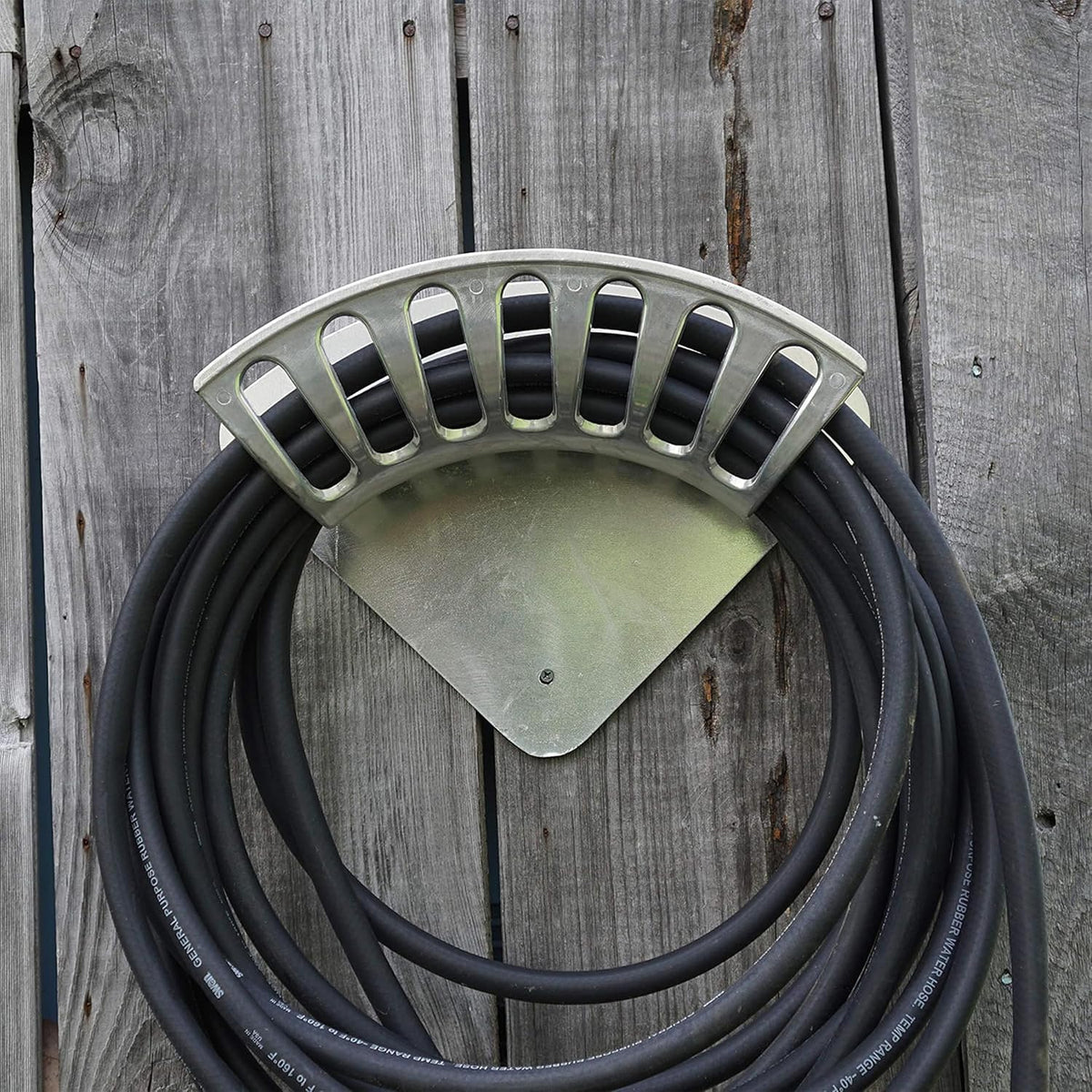Garden Water Hose Holder for 200ft 1/2" Hosing, Silver
