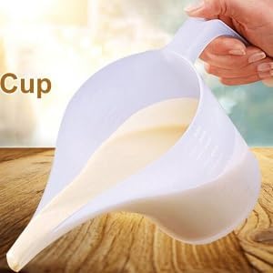 Funnel Pitcher, Food Grade Material Measuring Cup with Long Spout Large Capacity Easy Pour Cup for Bakeware Oils Watering Plants