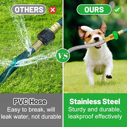 5ft Short Metal Garden Hose with Male to Female Connector