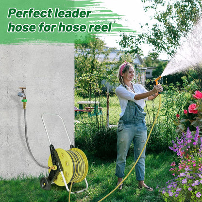 5ft Short Metal Garden Hose with Male to Female Connector