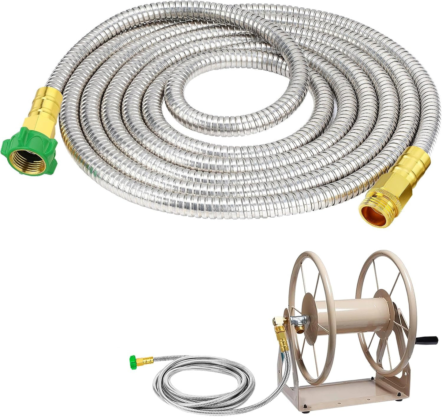 5ft Short Metal Garden Hose with Male to Female Connector