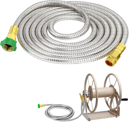 5ft Short Metal Garden Hose with Male to Female Connector