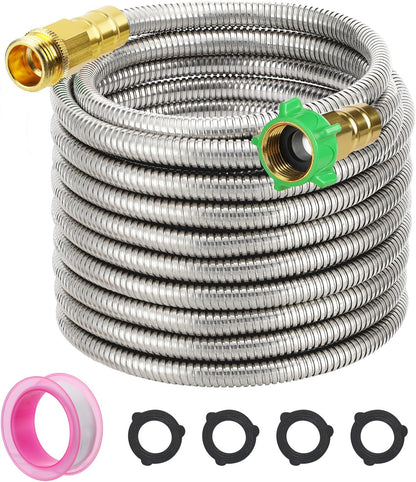 5ft Short Metal Garden Hose with Male to Female Connector
