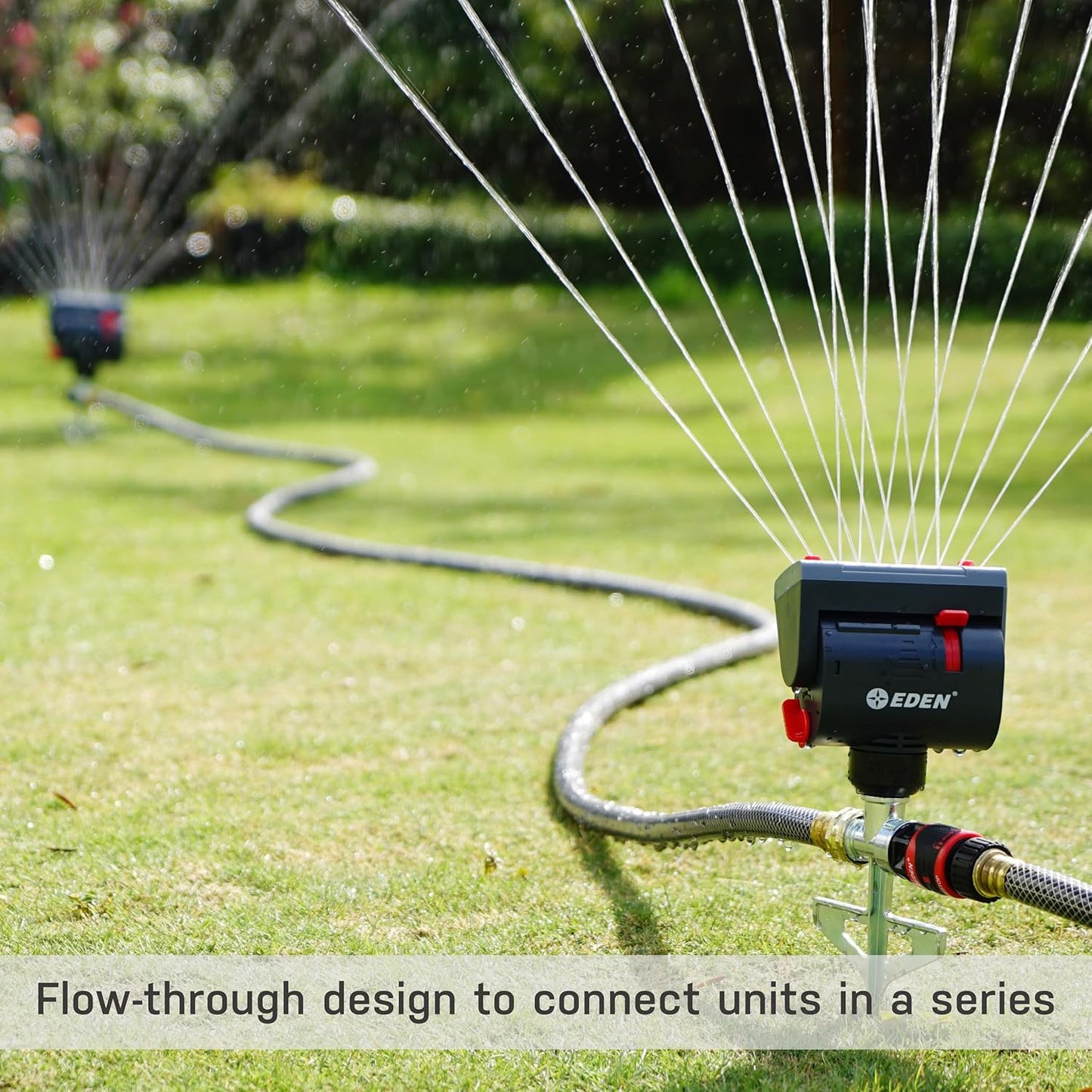 94145 4-Way Adjustable Mini Turbo Oscillating Sprinkler with Step Spike Gear Drive, Heavy Duty, Gardening Watering System, Lawn & Garden, Coverage up to 4069sq.ft