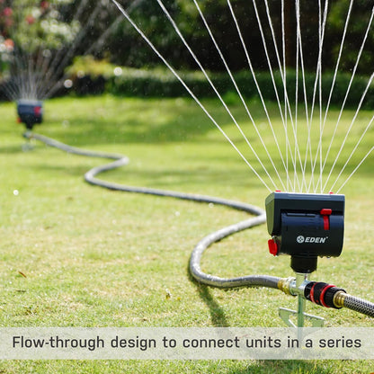 94145 4-Way Adjustable Mini Turbo Oscillating Sprinkler with Step Spike Gear Drive, Heavy Duty, Gardening Watering System, Lawn & Garden, Coverage up to 4069sq.ft