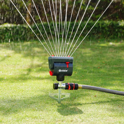 94145 4-Way Adjustable Mini Turbo Oscillating Sprinkler with Step Spike Gear Drive, Heavy Duty, Gardening Watering System, Lawn & Garden, Coverage up to 4069sq.ft