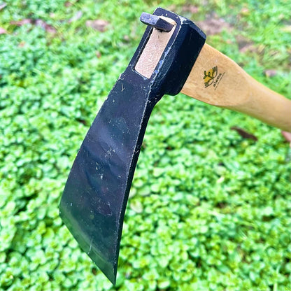 14 Inch Heavy Duty Wide Hoe, Japanese Carbon Steel with Oak Wooden Handle, Without Welding, Garden Tool for Digging, Weeding, and Planting