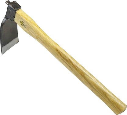 14 Inch Heavy Duty Wide Hoe, Japanese Carbon Steel with Oak Wooden Handle, Without Welding, Garden Tool for Digging, Weeding, and Planting