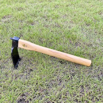 14 Inch Heavy Duty Wide Hoe, Japanese Carbon Steel with Oak Wooden Handle, Without Welding, Garden Tool for Digging, Weeding, and Planting