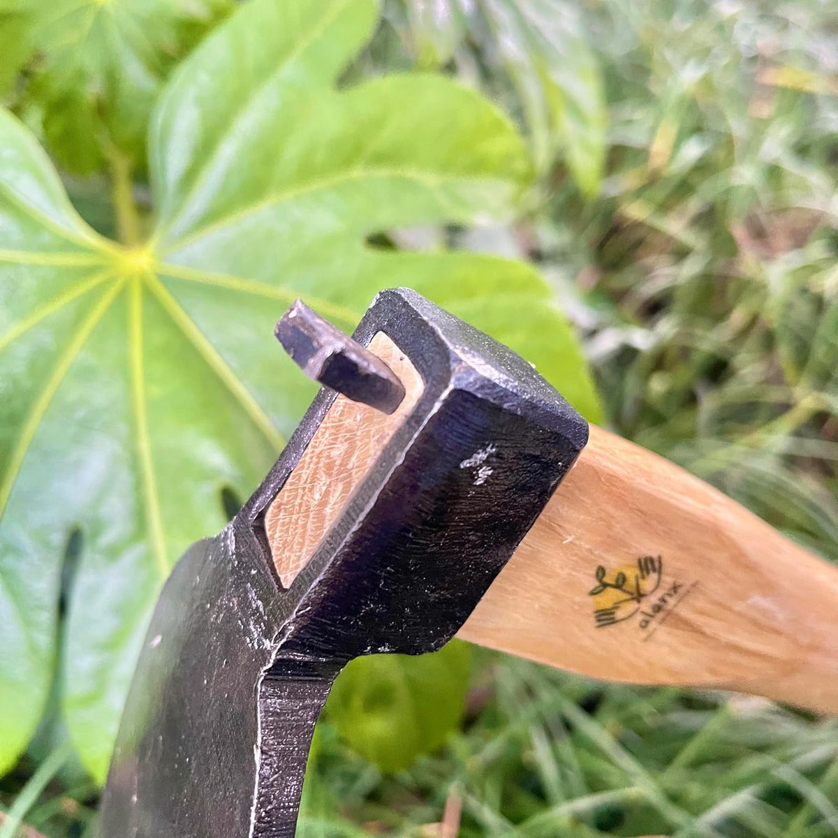 14 Inch Heavy Duty Wide Hoe, Japanese Carbon Steel with Oak Wooden Handle, Without Welding, Garden Tool for Digging, Weeding, and Planting