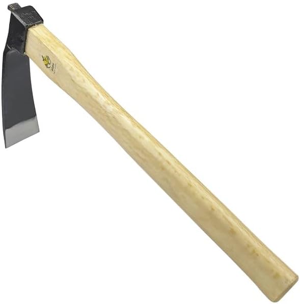 14 Inch Heavy Duty Wide Hoe, Japanese Carbon Steel with Oak Wooden Handle, Without Welding, Garden Tool for Digging, Weeding, and Planting