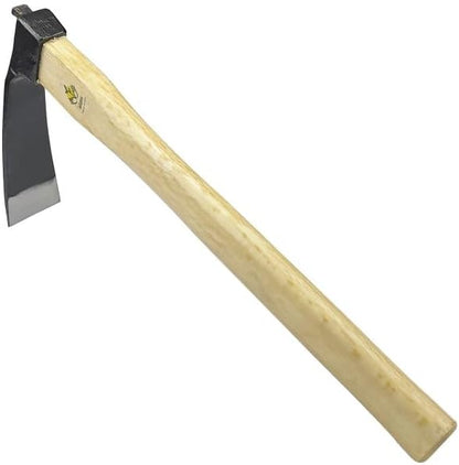 14 Inch Heavy Duty Wide Hoe, Japanese Carbon Steel with Oak Wooden Handle, Without Welding, Garden Tool for Digging, Weeding, and Planting