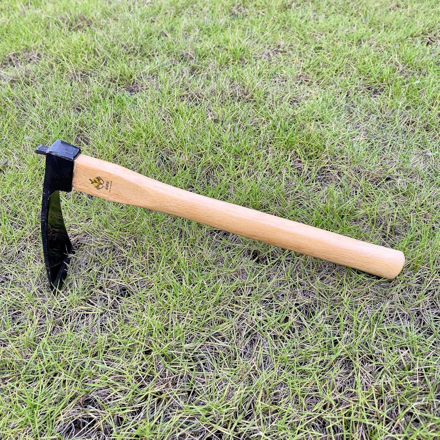 14 Inch Heavy Duty Wide Hoe, Japanese Carbon Steel with Oak Wooden Handle, Without Welding, Garden Tool for Digging, Weeding, and Planting