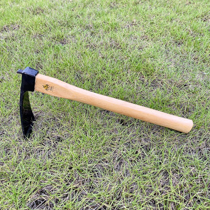 14 Inch Heavy Duty Wide Hoe, Japanese Carbon Steel with Oak Wooden Handle, Without Welding, Garden Tool for Digging, Weeding, and Planting