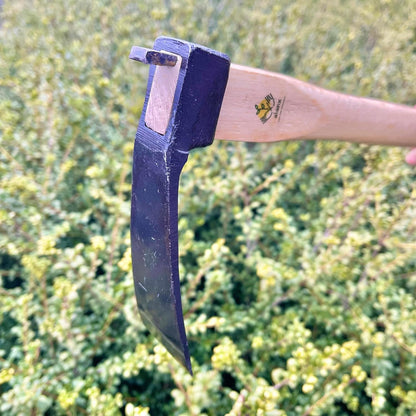 14 Inch Heavy Duty Wide Hoe, Japanese Carbon Steel with Oak Wooden Handle, Without Welding, Garden Tool for Digging, Weeding, and Planting