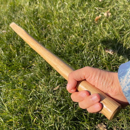 14 Inch Heavy Duty Wide Hoe, Japanese Carbon Steel with Oak Wooden Handle, Without Welding, Garden Tool for Digging, Weeding, and Planting