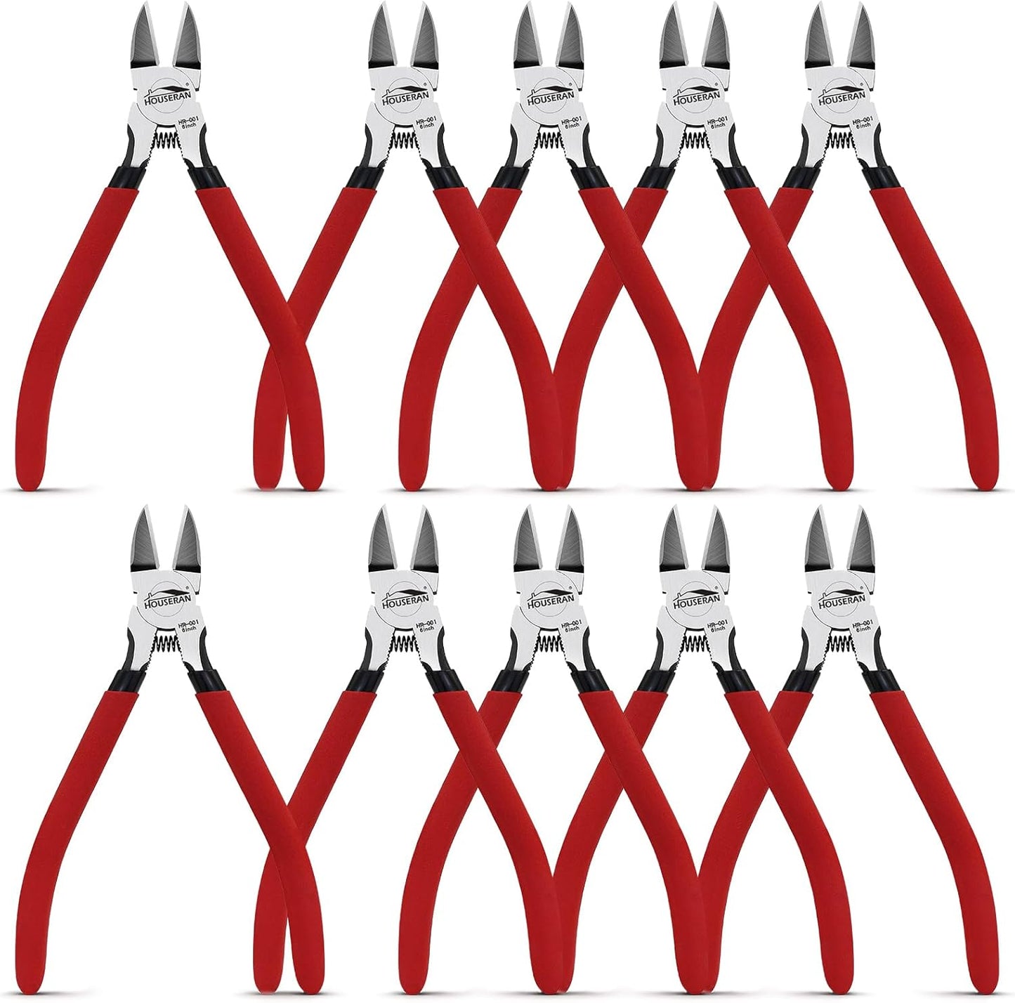 Wire Cutters 10 PACK, 6 inch, Side Cutters, Flush Cut Pliers