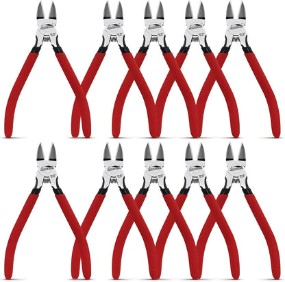 Wire Cutters 10 PACK, 6 inch, Side Cutters, Flush Cut Pliers
