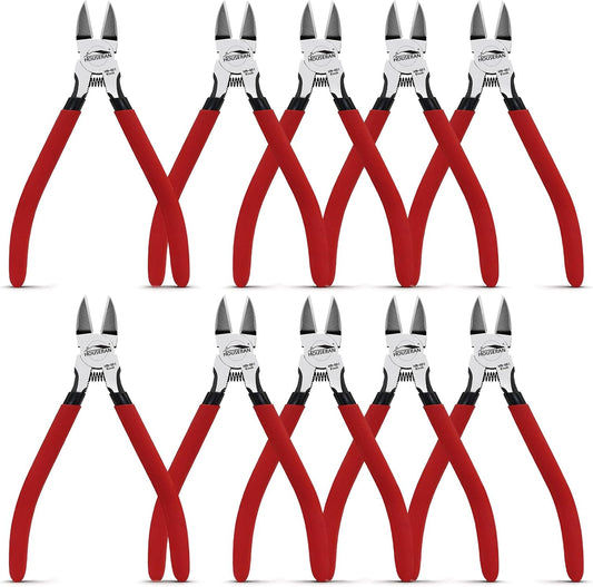 Wire Cutters 10 PACK, 6 inch, Side Cutters, Flush Cut Pliers
