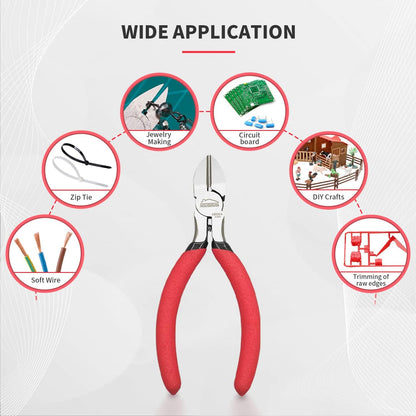 Wire Cutters 10 PACK, 6 inch, Side Cutters, Flush Cut Pliers