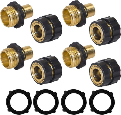 Garden Hose Quick Connector, 3/4 Inch Male and Female Garden Hose Fitting Quick Connector, 6 Set