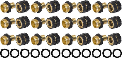 Garden Hose Quick Connector, 3/4 Inch Male and Female Garden Hose Fitting Quick Connector, 6 Set