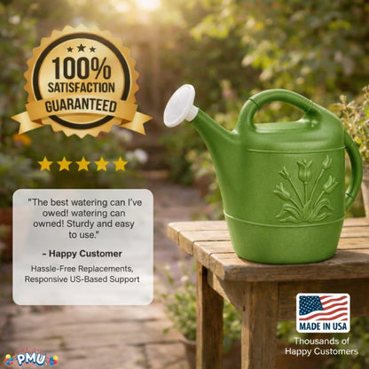 2 Gallon Watering Can - Garden Watering Can for Indoor & Outdoor Plants - Plastic Water Can with Detachable Sprinkler Head - Large Water Pot, Made in USA - Sage Green Pkg/1