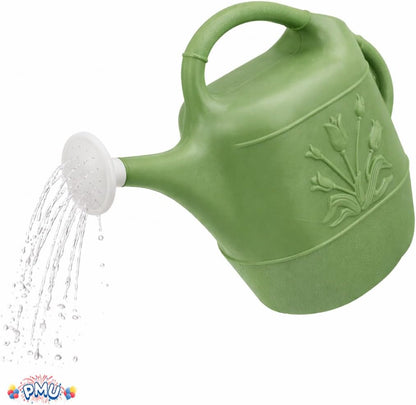 2 Gallon Watering Can - Garden Watering Can for Indoor & Outdoor Plants - Plastic Water Can with Detachable Sprinkler Head - Large Water Pot, Made in USA - Sage Green Pkg/1