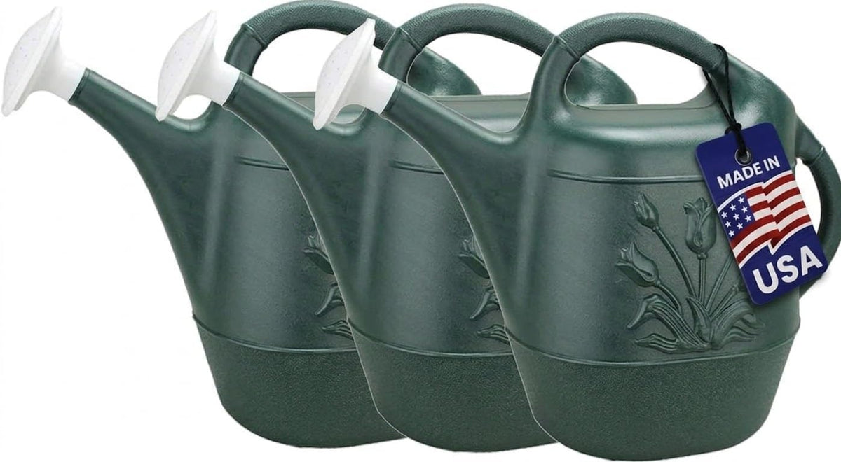 2 Gallon Watering Can - Garden Watering Can for Indoor & Outdoor Plants - Plastic Water Can with Detachable Sprinkler Head - Large Water Pot, Made in USA - Sage Green Pkg/1