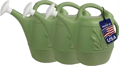 2 Gallon Watering Can - Garden Watering Can for Indoor & Outdoor Plants - Plastic Water Can with Detachable Sprinkler Head - Large Water Pot, Made in USA - Sage Green Pkg/1