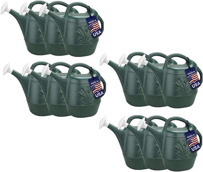 2 Gallon Watering Can - Garden Watering Can for Indoor & Outdoor Plants - Plastic Water Can with Detachable Sprinkler Head - Large Water Pot, Made in USA - Sage Green Pkg/1