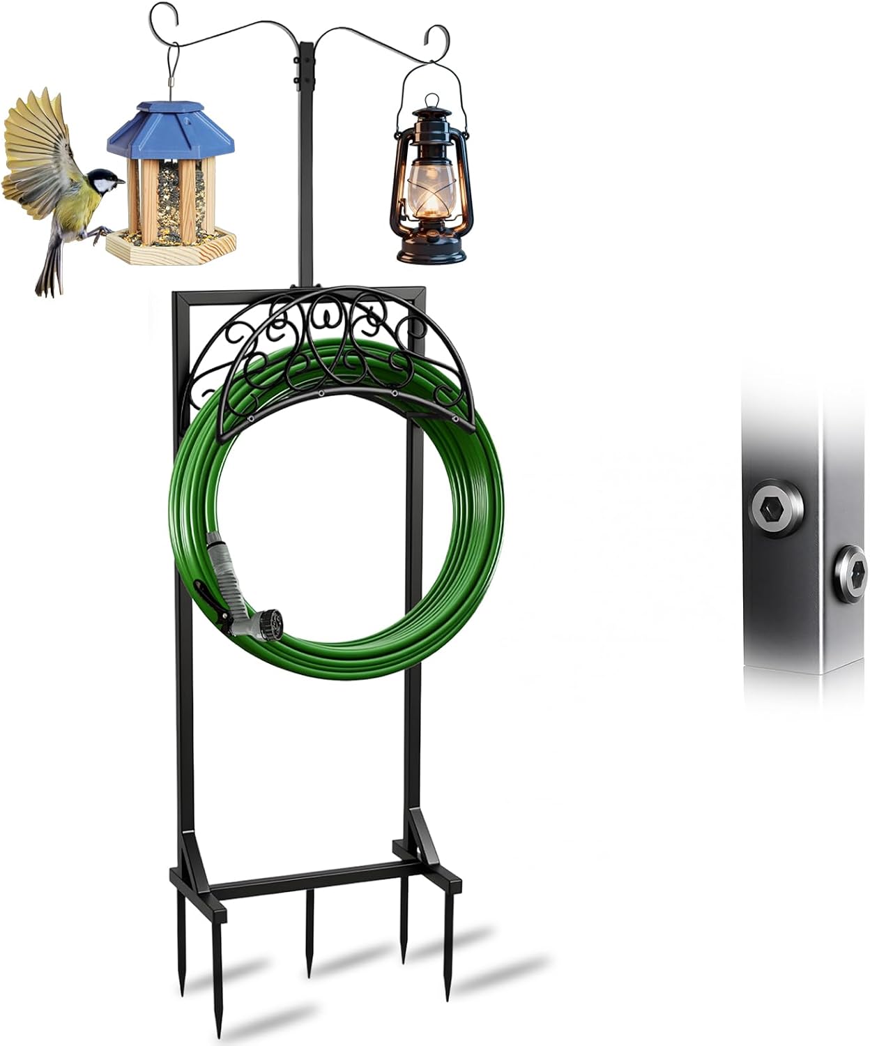 Heavy Duty Garden Hose Holder Freestanding Rustproof, Holds 150FT