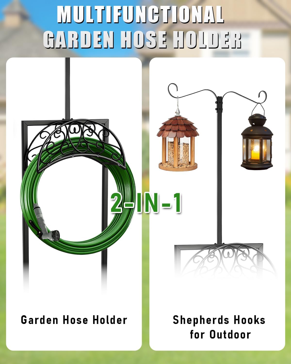 Heavy Duty Garden Hose Holder Freestanding Rustproof, Holds 150FT