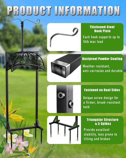 Heavy Duty Garden Hose Holder Freestanding Rustproof, Holds 150FT