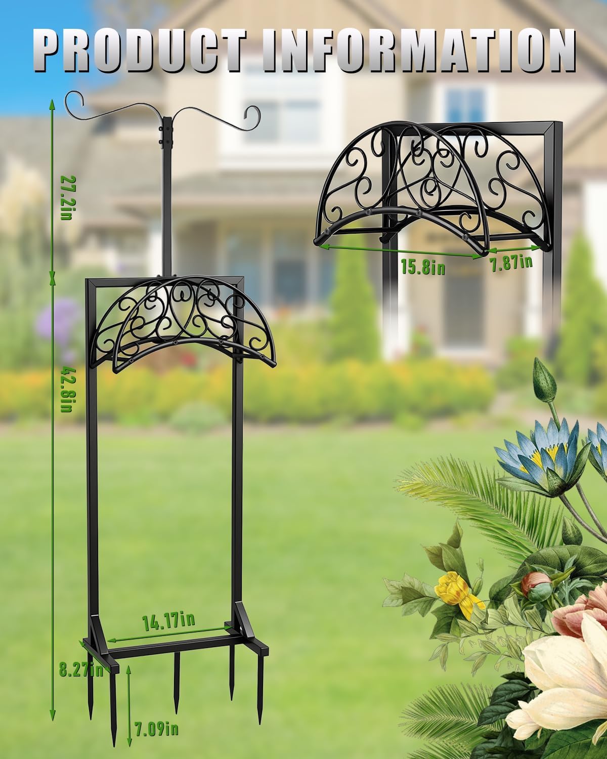 Heavy Duty Garden Hose Holder Freestanding Rustproof, Holds 150FT