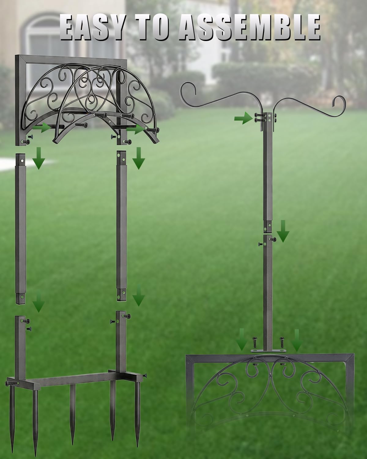 Heavy Duty Garden Hose Holder Freestanding Rustproof, Holds 150FT