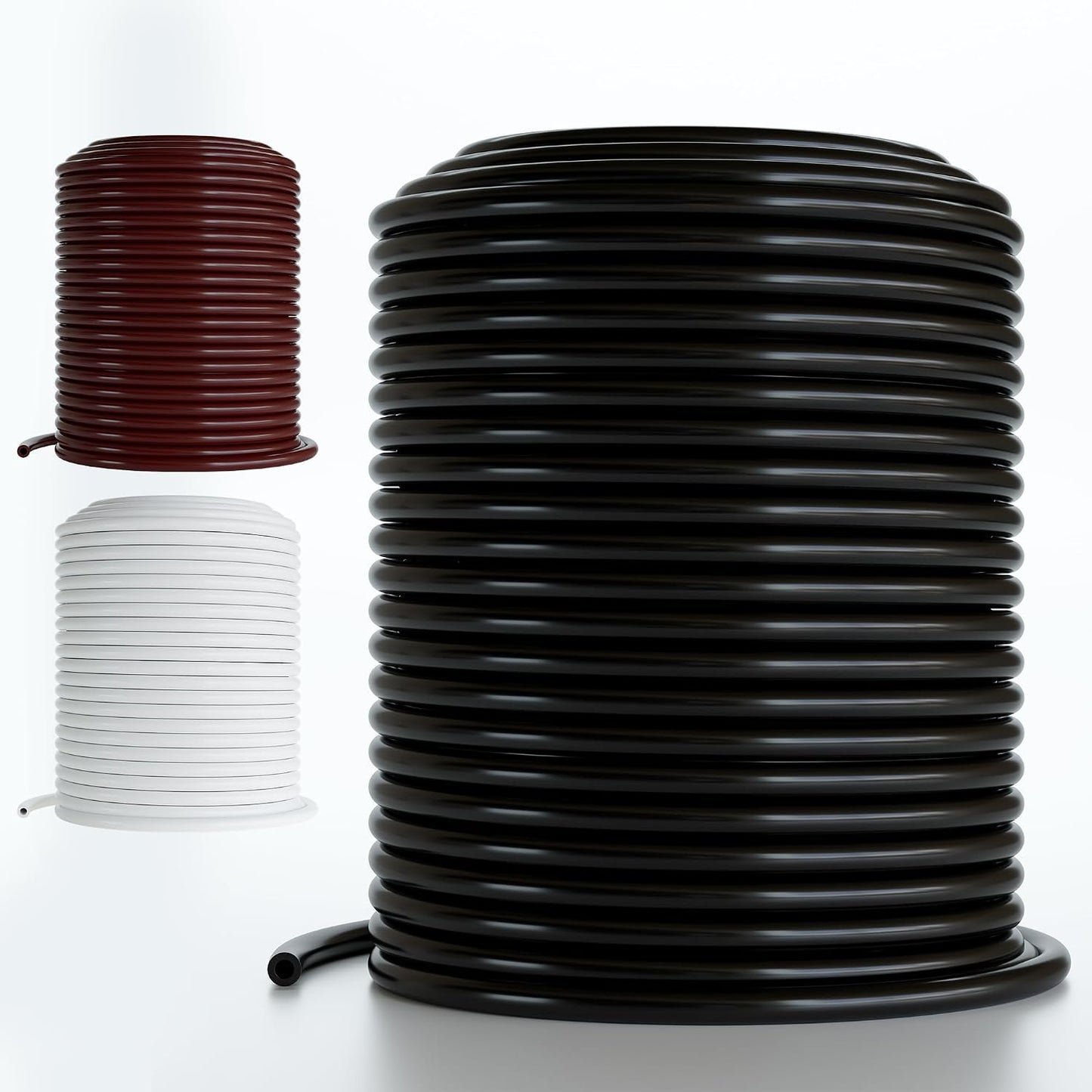 ® 1/4 Drip Irrigation Tubing, 100 Feet, Flexible PVC Plastic Drip Irrigation Hose for Gardening, Misting, Hydroponics and DIY Landscape Garden Projects, Blank Distribution (100ft, White)